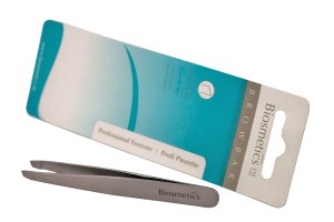 Biosmetics Professional Tweezer – Nerūsējošā tērauda pincete uzacīm, sterilizējama (slīpā)