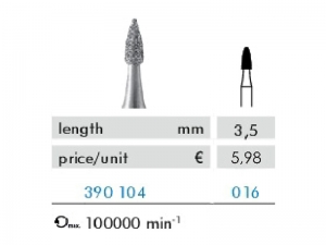 Hadewe Diamond Bur – Dimanta urbis (vidēji rupjš) 3,5mm