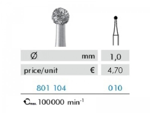 Hadewe Diamond Bur – Dimanta urbis (vidēji rupjš) 1,0mm