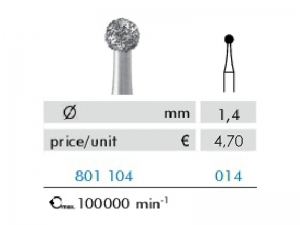 Hadewe Diamond Bur – Dimanta urbis (vidēji rupjš) 1,4mm