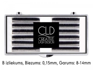 CLD Cashmire Lashes – Kašmira skropstas ar B izliekumu, MIX (0,15mm/8-14mm)