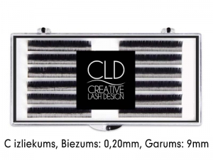 CLD Cashmire Lashes – Kašmira skropstas ar C izliekumu (0,20mm/9mm)