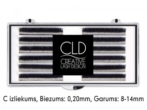 CLD Cashmire Lashes – Kašmira skropstas ar C izliekumu, MIX (0,20mm/8-14mm)