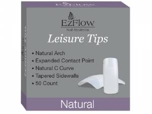 EzFlow Leisure Tips Natural – Типсы с контактной зоной 50 шт. (разные размеры)